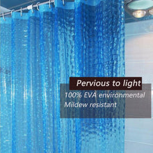 Shower Curtain Liner, 4G EVA Blue Water Cube Shower Liner, Non-Toxic Odor Free Plastic Waterproof Shower Curtains, 72x72 inch