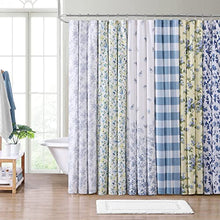 - Shower Curtain, Stylish Cotton Bathroom Decor, Elegant Floral Home Decor (Cynthia Blue, 72