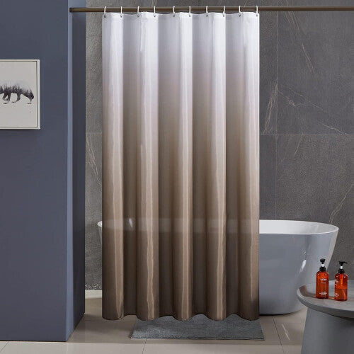 Shower Curtain Waterproof Polyester Textile Bathroom Curtain 120x200cm Mildew Resistant Gradient Brown