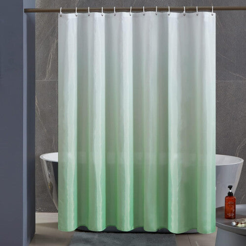 Shower Curtain Waterproof Polyester Textile Bathroom Curtain 180x200cm Mildew Resistant Gradient Green