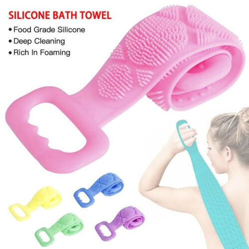 Silicone Bath Brushes Exfoliating Back Body Scrubber Shower Massage Magic Flexibl Brushes Violet -QUEN2775