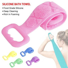 Silicone Bath Brushes Exfoliating Back Body Scrubber Shower Massage Magic Flexibl Brushes Violet -QUEN2775