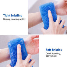 Silicone Bath Brushes Exfoliating Back Body Scrubber Shower Massage Magic Flexibl Brushes Violet -QUEN2775