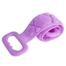 Silicone Bath Brushes Exfoliating Back Body Scrubber Shower Massage Magic Flexibl Brushes Violet -QUEN2775