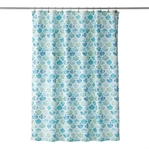 SKL Home Ocean Watercolor Scales Shower Curtain  Multi