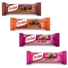 Slim Fast 4 x 60g Meal Bars - Choc Chip, Choc Orange, Rocky Road And Very Berry Flavours Tasty, Balanced For Weight Loss And Diet, Calorie Controlled,