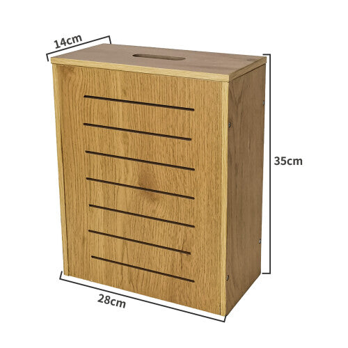 Slimline Wooden Bathroom Storage Unit, Toilet Roll Paper Cabinet Box