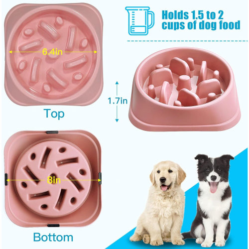 Slow Feeder Small Dog Bowls Anti-Slip Puzzle Bowl Feeder Interactive Bloat Stop Dog Bowl Anti-Choking Dog Bowl for Small and Medium Dogs(2 pcs).