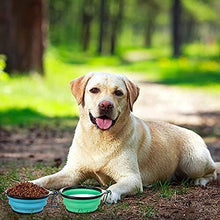 SLSON Collapsible Dog Bowls 2 Pack Dog Travel Bowl with Lid and Carabiners Pet Feeding Water Bowl Porable Dog Feeder for Waling, Travellling and Daily