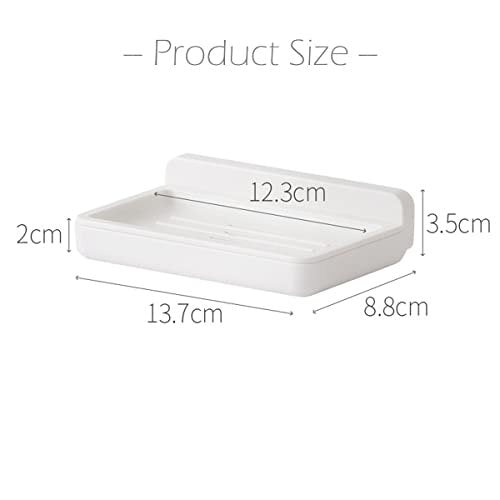 Soap Dish Self Draining for Shower Hand Soap Holder No Drilling Self Adhesive Wall Mounted ABS Material Soap Tray Holder for Bathroom Kitchen