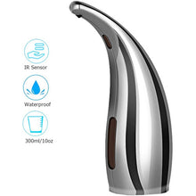 Soap Dispenser Automatic, Touchless Liquid Soap Dispenser, with Infrared Motion Sensor, 300Ml/11Oz, Silver