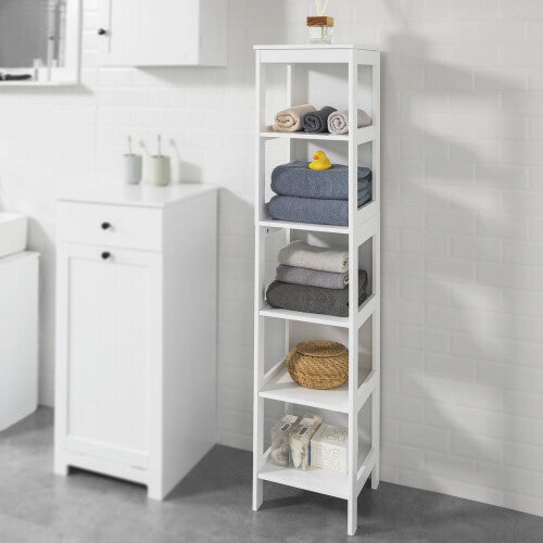 SoBuy® BZR14-W, 5 Tiers Bathroom Shelf Bathroom Storage Shelf Cabinet