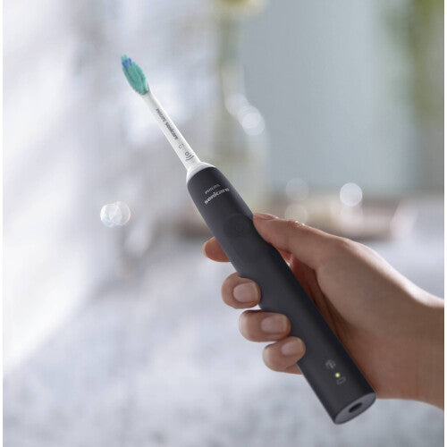 Sonicare 3100 Series Sonic Electric Toothbrush with Pressure Sensor and BrushSync Replacement Reminder, HX3673/14, Black