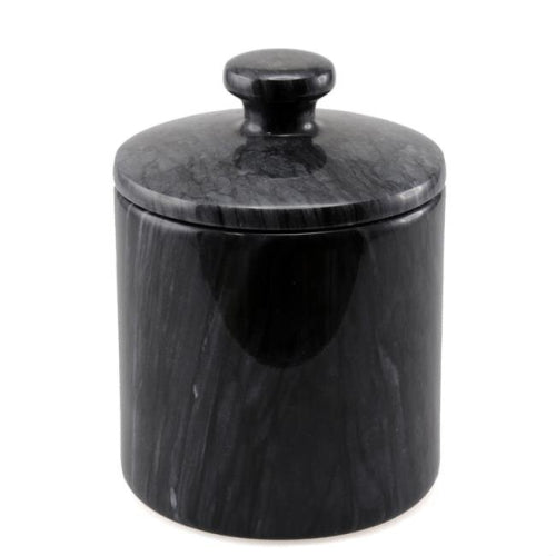 SPA Marble Cotton Ball Swab Holder, Natural Black