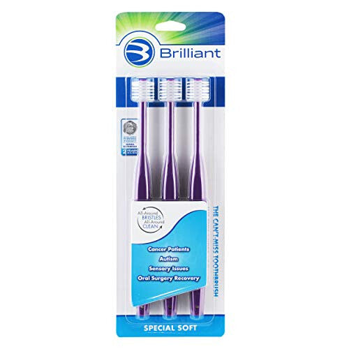 Special Soft Toothbrush - for Cancer and Chemo Patients with Compromised Oral Health, Violet, 3 Count