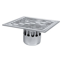 Square Floor Drain Stainless Steel Anti-Odor Bathroom Waste Gate Shower Drainer Large Caliber (Silver)