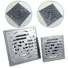 Square Floor Drain Stainless Steel Anti-Odor Bathroom Waste Gate Shower Drainer Large Caliber (Silver)