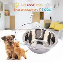 Stainless Steel Hook Over Feeding Cup Cat Pet Bird Rabbit Dog Puppy Food Water Bowl Cup Cage Box with Holder