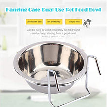 Stainless Steel Hook Over Feeding Cup Cat Pet Bird Rabbit Dog Puppy Food Water Bowl Cup Cage Box with Holder