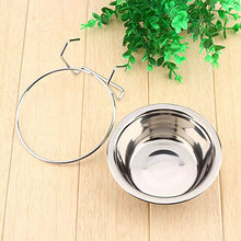 Stainless Steel Hook Over Feeding Cup Cat Pet Bird Rabbit Dog Puppy Food Water Bowl Cup Cage Box with Holder