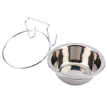 Stainless Steel Hook Over Feeding Cup Cat Pet Bird Rabbit Dog Puppy Food Water Bowl Cup Cage Box with Holder