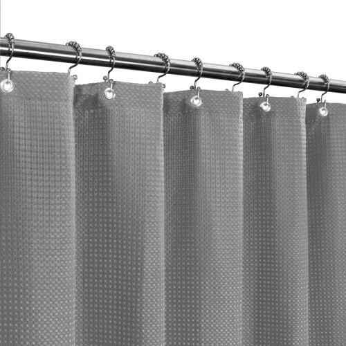 Stall Fabric Shower Curtain Waffle Weave 54 Wide by 78 Long  Hotel Luxury Spa  Water Repellent  Machine Washable  230 GSM Heavy