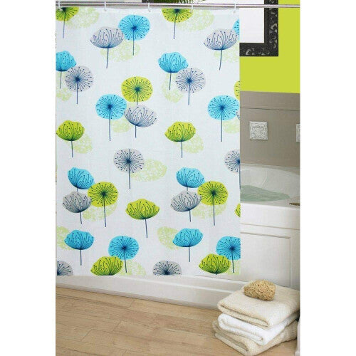 (Standard: 180 CM x 180) KAV Dandelion Pattern Multi Green Flowers Curtain