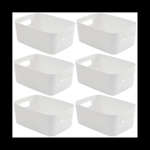 Storage Box, Storage Boxes with Handle, Rectangular Plastic Storage Baskets, Cupboard Organiser for Kitchen, Home