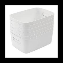 Storage Box, Storage Boxes with Handle, Rectangular Plastic Storage Baskets, Cupboard Organiser for Kitchen, Home