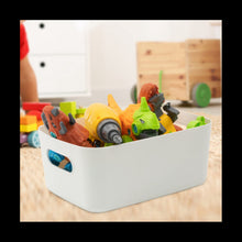 Storage Box, Storage Boxes with Handle, Rectangular Plastic Storage Baskets, Cupboard Organiser for Kitchen, Home