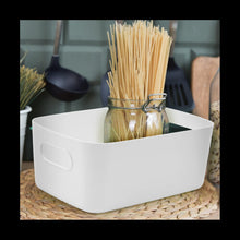 Storage Box, Storage Boxes with Handle, Rectangular Plastic Storage Baskets, Cupboard Organiser for Kitchen, Home