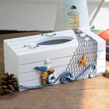 Style Marine Series Tissue Box Cover Paper Towel Box Toilet Paper Holder Wooden Tissue Box