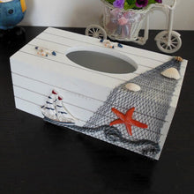 Style Marine Series Tissue Box Cover Paper Towel Box Toilet Paper Holder Wooden Tissue Box