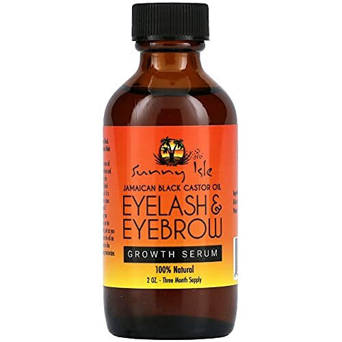 Sunny Isle Jamaican Black Castor Oil Eyelash & Eyebrow Growth Serum, Orange, 2 Ounce