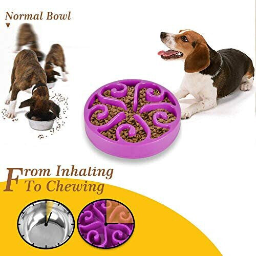 SUOXU Slow Feeder Dog Bowl, Medium Dog Food Bowls Labyrinth Interactive Puzzle Bowls, Slow Food, Bloat Stop, Anti-Swallowing, Extend Eating Time,