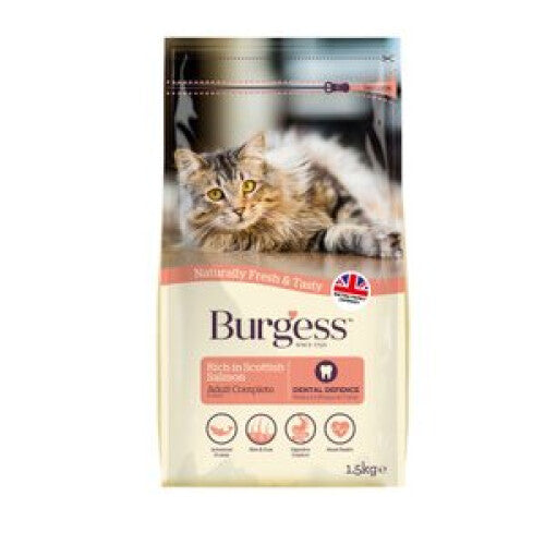 Supacat Burgess Adult Cat Food Rich in Scottish Salmon 1.5kg