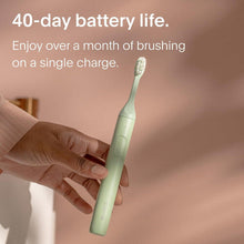 Sustainable Sonic Toothbrush - Slim Powerful Electric Toothbrush, Recyclable Plant-Based Brush Head, 2 Modes, IPX7 Waterproof, Includes Mirrored Stand