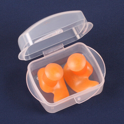 Swimming Ear Plugs, 2 Pairs Reusable Waterproof Silicone Ear Plugs for Pool-Sea-Bath-Swimming & Water Sports Child Size (Orange)