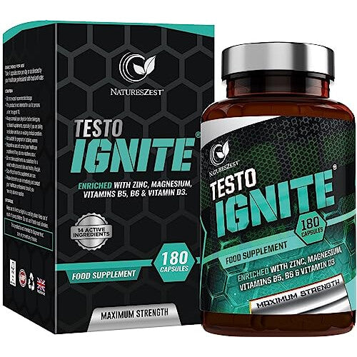 T Ignite for Men – 180 Capsules enriched with Maca Root, Zinc, Ginseng, Fenugreek, Magnesium & More – Energy Support