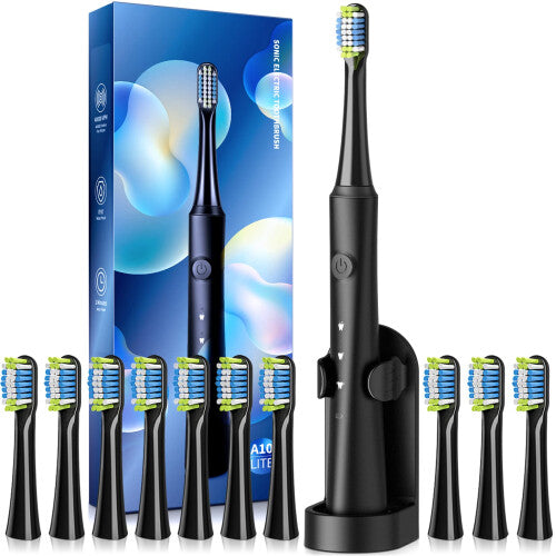 TEETHEORY Electric Toothbrush for Adults with Holder and 10 Brush Head