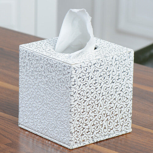 Tissue Box Tissue Holder Rectangular Cube Cover Silver