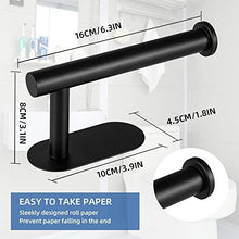 Toilet Roll Holder Self Adhesive Black Paper Holders Tissue 3M Stand Hanger Bathroom SUS-304 Stainless Steel 10 Years Warranty,No Drilling Required,