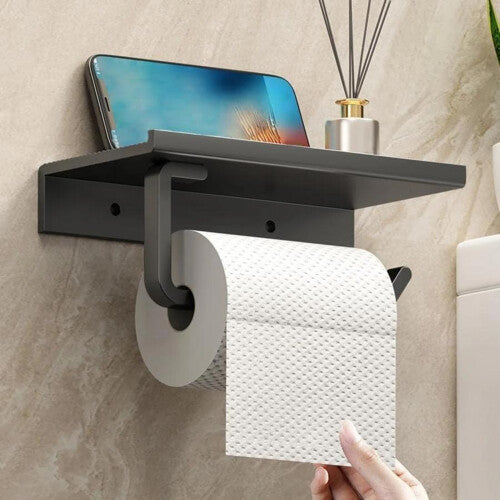 Toilet Tissue Holder Roll Papers Stand Dispensers Wall Mounted Black