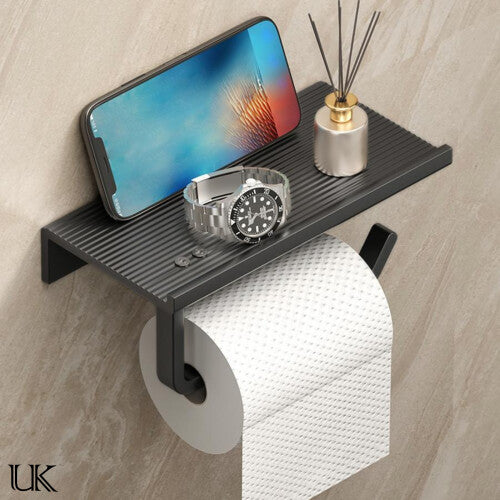 Toilet Tissue Holder Roll Papers Stand Dispensers Wall Mounted Black