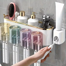 Toothbrush Bathroom Toothbrush Toothpaste Holder Wall Mounted Organizer Storage