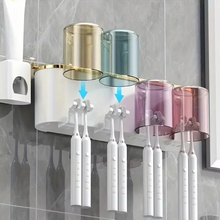 Toothbrush Bathroom Toothbrush Toothpaste Holder Wall Mounted Organizer Storage