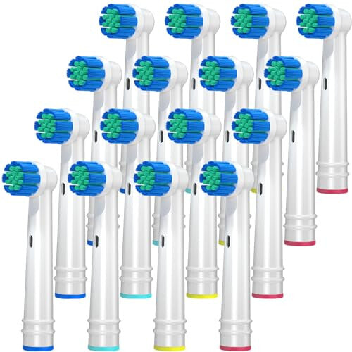 Toothbrush Heads for Oral B, 16 Pack Sensitive Clean Replacement Brush Heads for Oral B, Electric Toothbrush Heads Fit Professional Care Vitality Pro