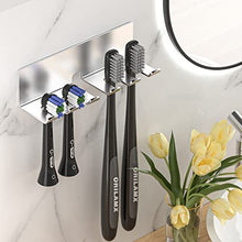 Toothbrush Holder Wall Mounted - Electric Tooth Brush Holder for Bathroom, Self Adhesive Non Screw Toothbrush Head Holder, Stainless Steel Metal