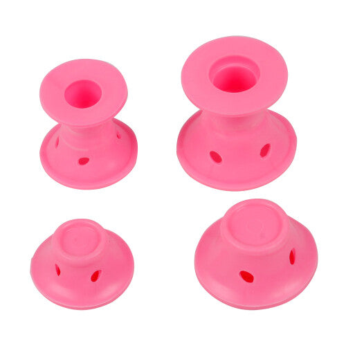 TRIXES Set of 24 Pink Silicone Hair Curlers Gift for Her for Effortless Heat Free Hair Styling