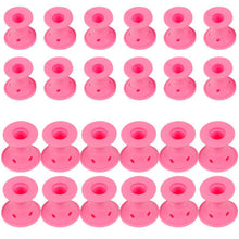 TRIXES Set of 24 Pink Silicone Hair Curlers Gift for Her for Effortless Heat Free Hair Styling